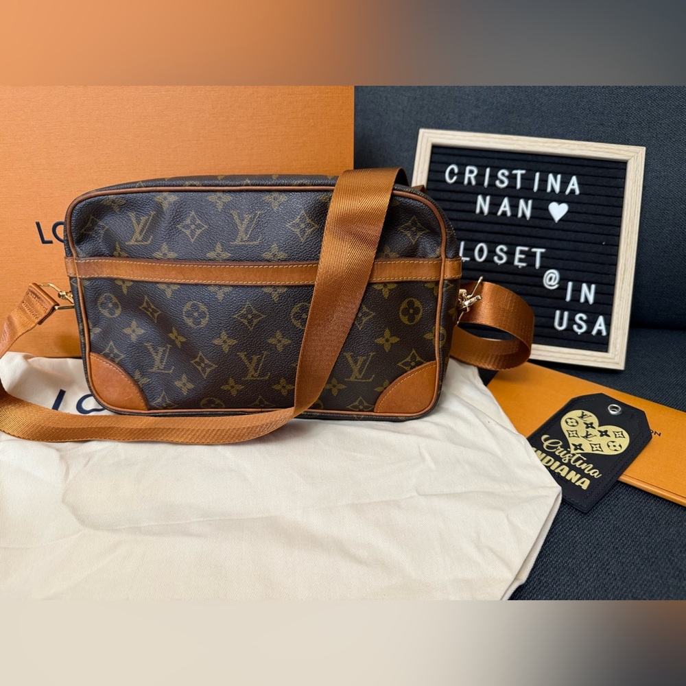 Louis Vuitton Monogram Crossbody Bag in Brown and Tan